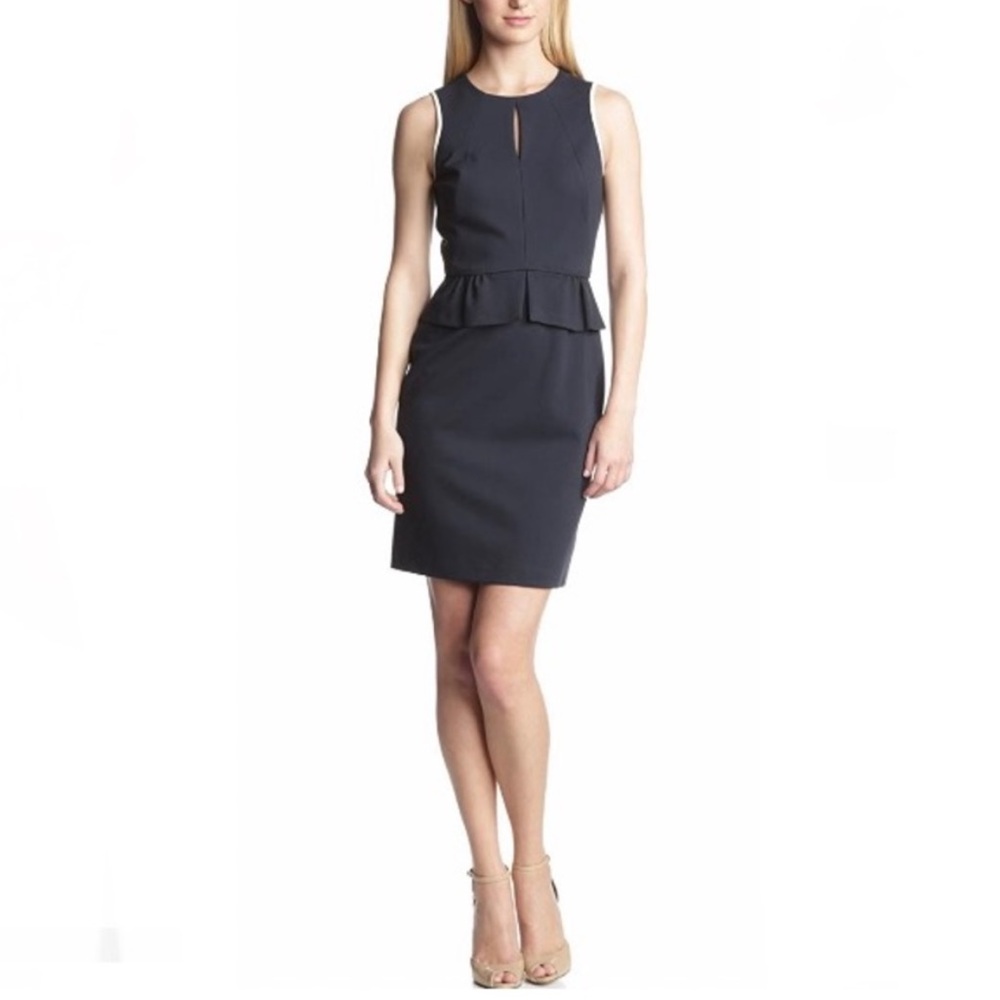 Catherine Malandrino Navy Peplum Sheath Career Dress